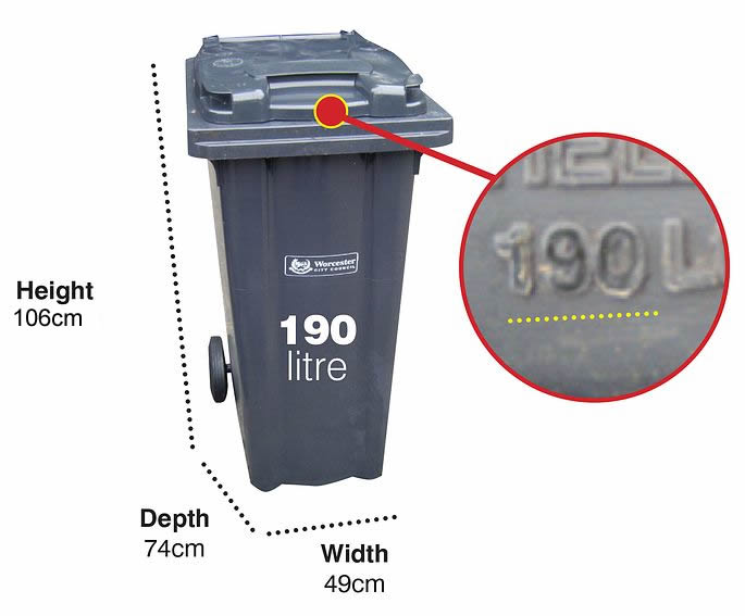 Black bin 190 litres