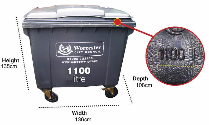 Black bin 1100 litre