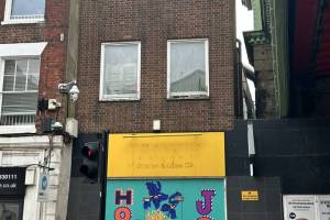 The former Jaqk’s takeaway at 56 Foregate Street, next to the railway bridge